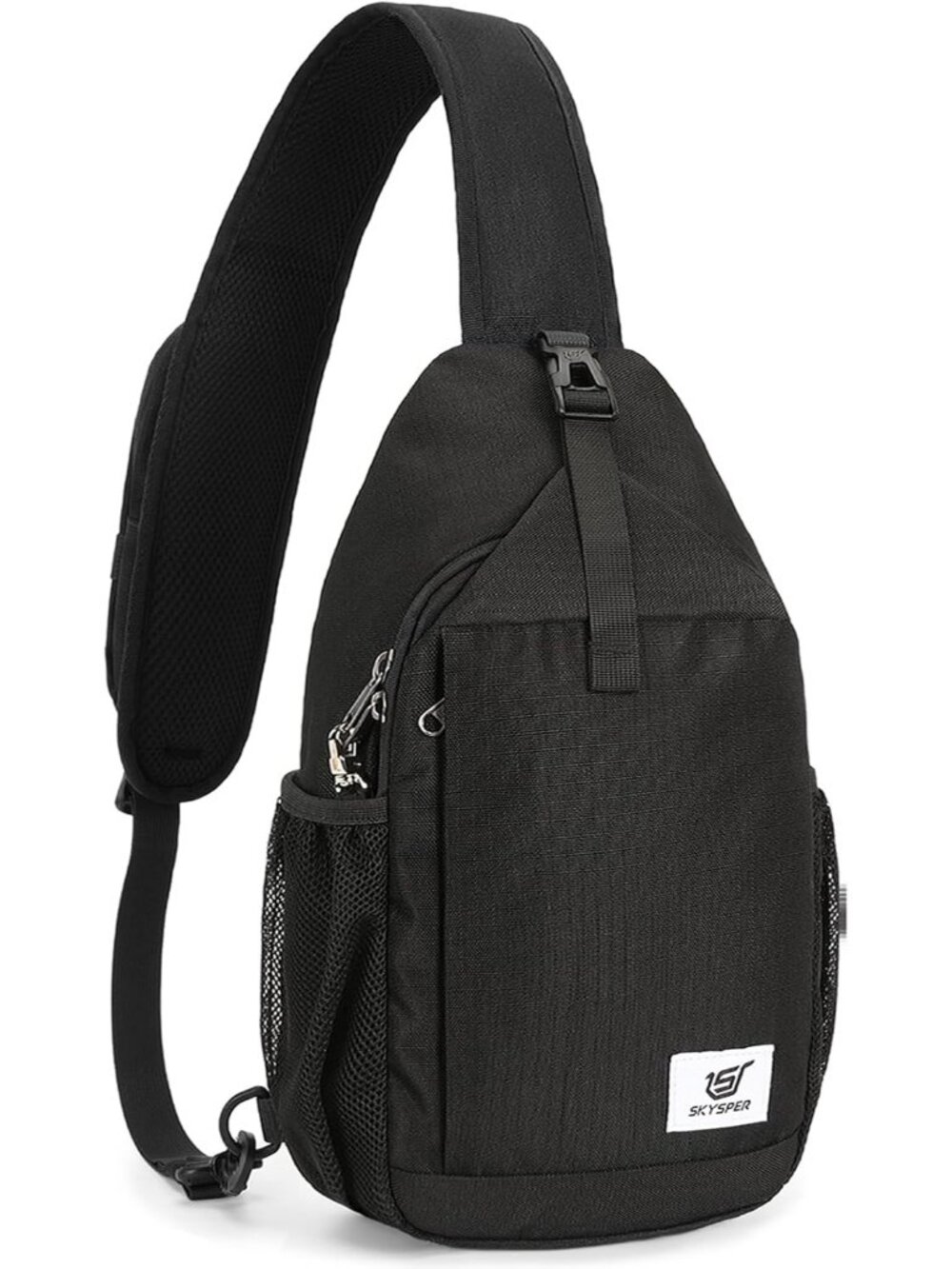 Men's Black Sling Bag Anti-Theft RFID Crossbody Travel Backpack Shoulder Hiking